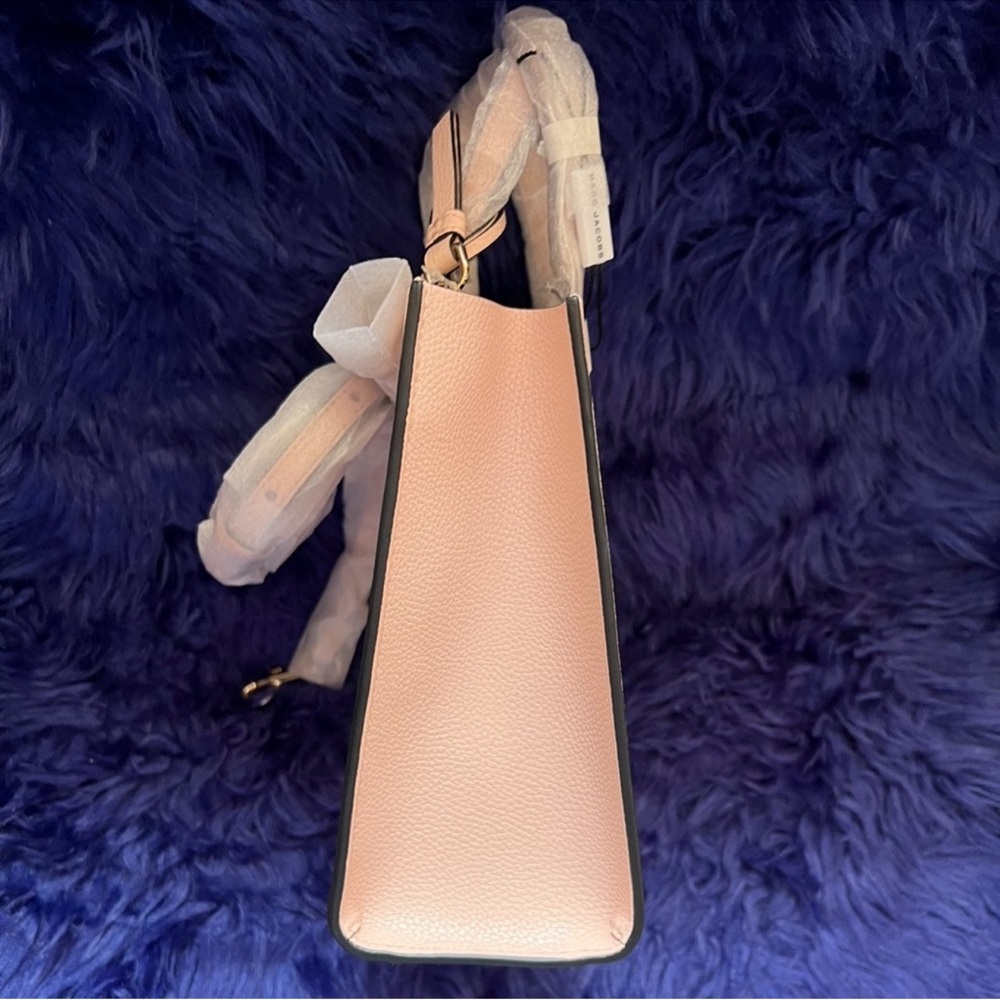New! MARC JACOBS Mini Grind Leather Tote Crossbody Bag in Peach Whip Pink - Picture 10 of 12